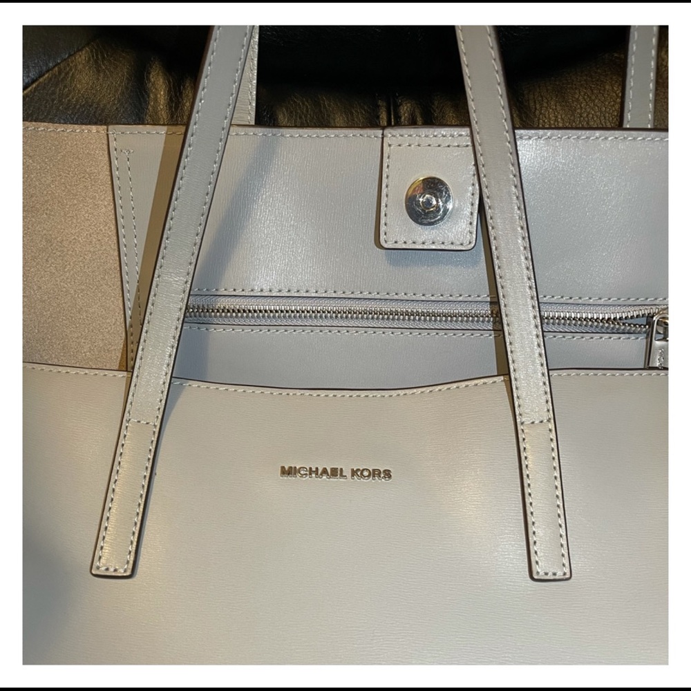 XL Michael Kors Tote blue grey color with silver